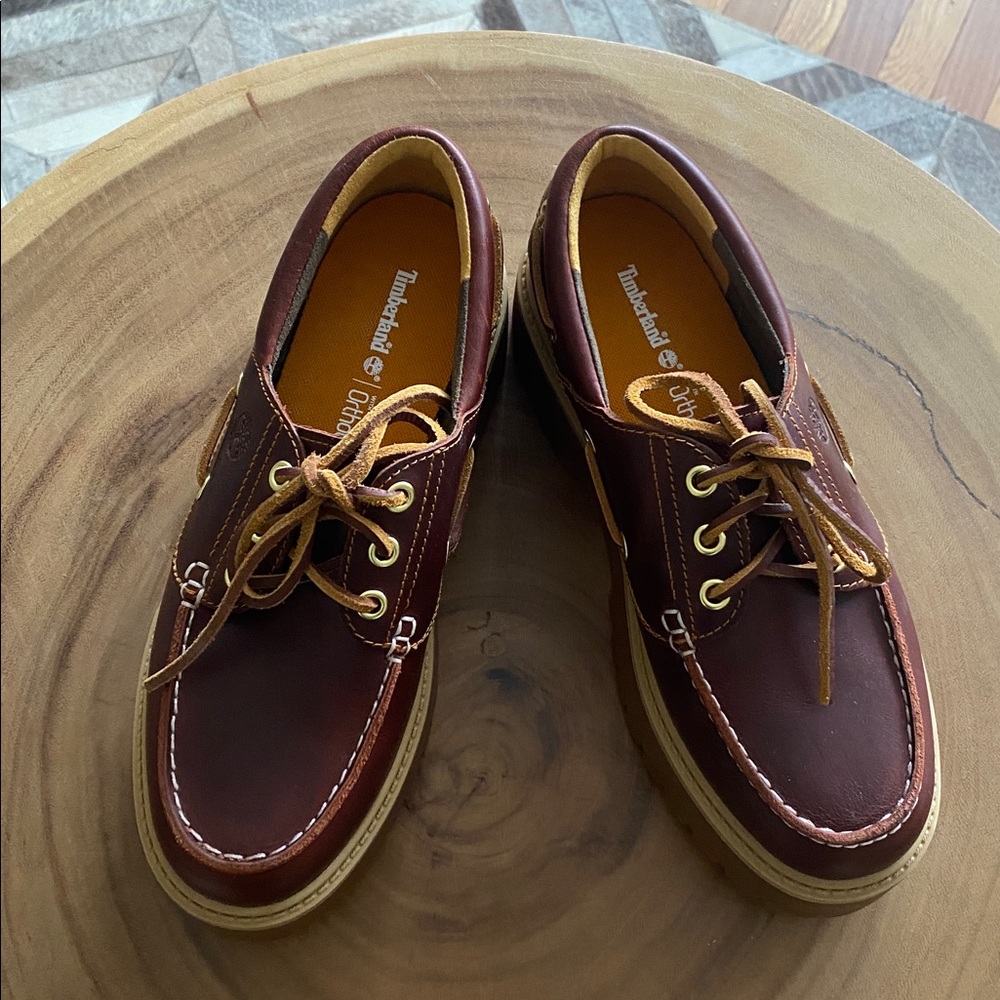 🆕 Urban Outfitters X Timberland Stone Street Platform Boat Shoes in burgundy - Picture 2 of 12